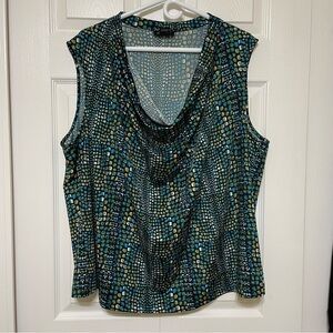 Nue Options Multicolored Draped Sleeveless Blouse